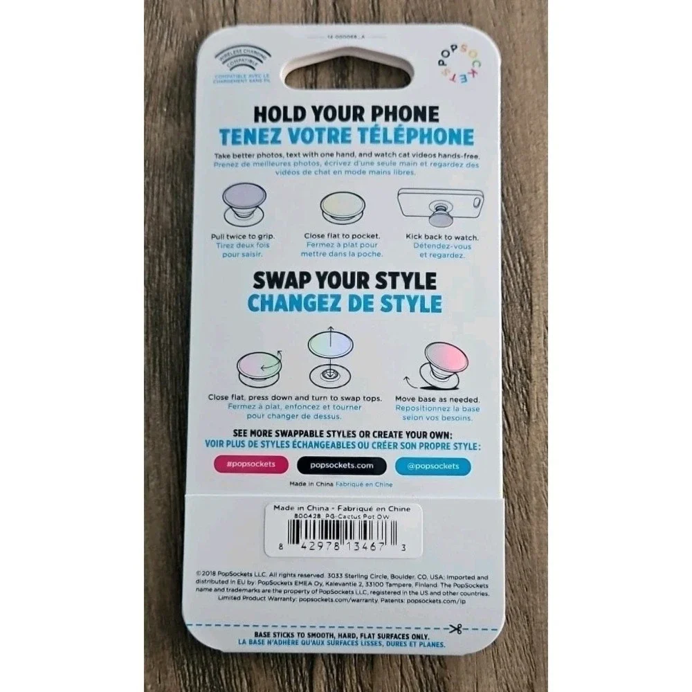 THREE PopSockets Mount, Cactus Pot Popgrip & Bubblegum Giraffe Poptop